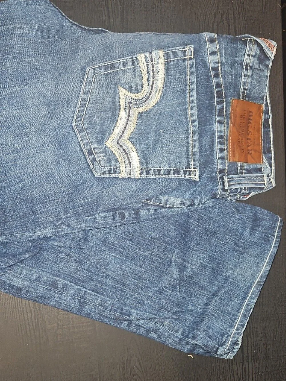 Big Star Pioneer Men’s Distressed Blue Bootcut Jeans